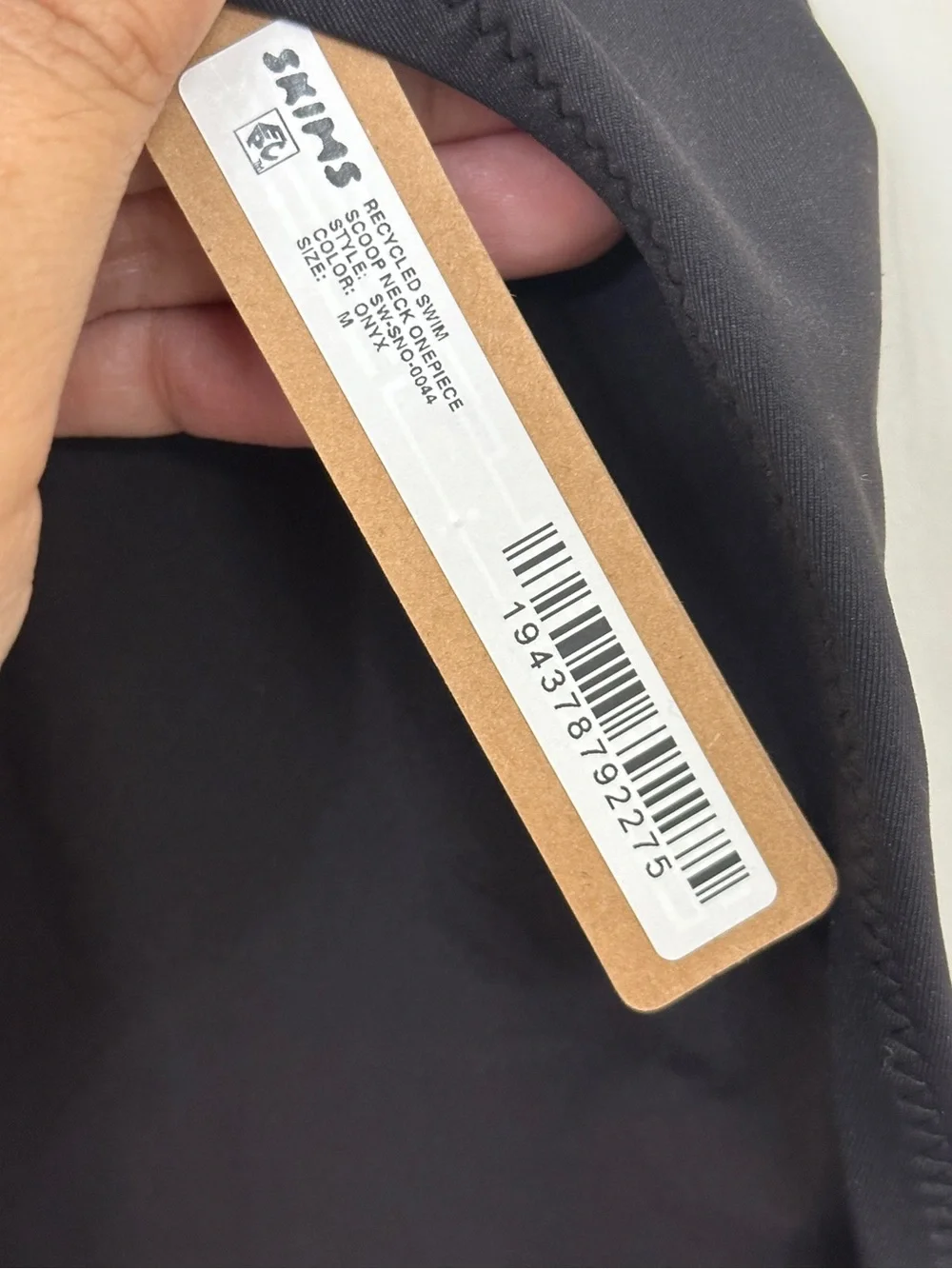 NWT SKIMS Scoop Neck One Piece Swimsuit in Onyx - Medium